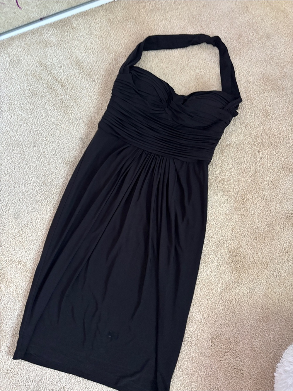 Anne Klein Black halter Ruched Bust Dress